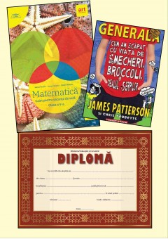 Pachet Caiet vacanta matematica cls a V-a - Cum am scapat cu viata de smecheri, broccoli si dealul serpilo + diploma