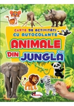 Carte de activitati cu autocolante - Animale din jungla