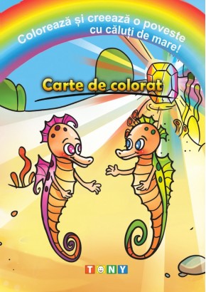 Coloreaza si creeaza o poveste cu caluti de mare!