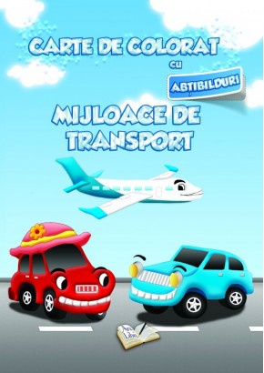 Carte de colorat cu abtibilduri - Mijloace de transport