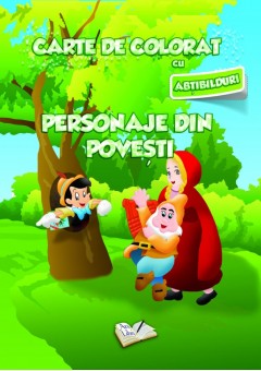 Carte de colorat cu abtibilduri - Personaje din povesti