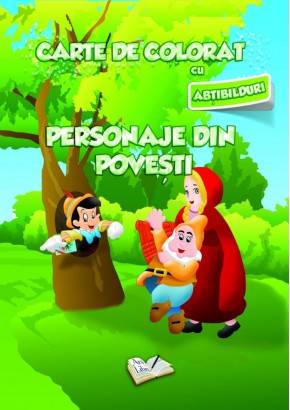 Carte de colorat cu abtibilduri - Personaje din povesti