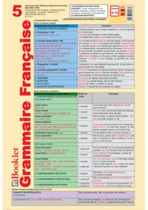 Pliant Grammaire Française 5