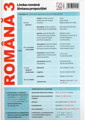 Limba romana - sintaxa propozitie Romana 3 - pliant