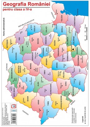 Harta Geografia Romaniei pentru clasa a IV-a