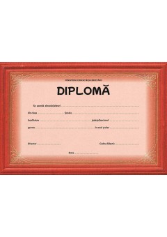 Diploma rama rosu auriu..