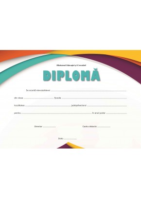 Diploma nivel primar/gimnazial/liceal arcade colorate