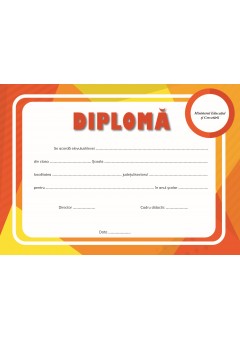 Diploma nivel primar/gimnazial/liceal rama cerc portocaliu