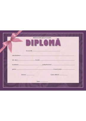 Diploma premiu/mentiune funda mov