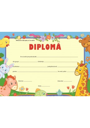 Diploma nivel prescolar girafa