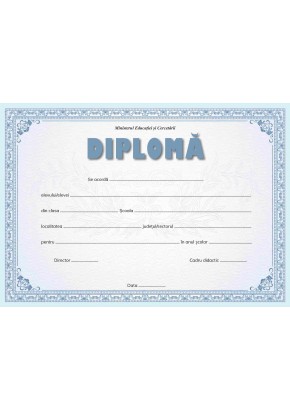 Diploma premiu/mentiune rama albastra