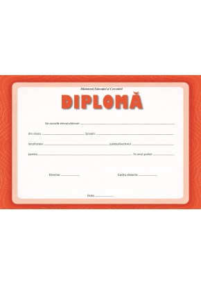 Diploma nivel primar/gimnazial/liceal rama portocalie