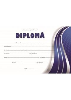 Diploma premiu/mentiune valuri albastre