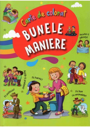 Bunele maniere carte de colorat verde