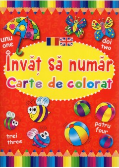 Invat sa numar carte de colorat romana engleza