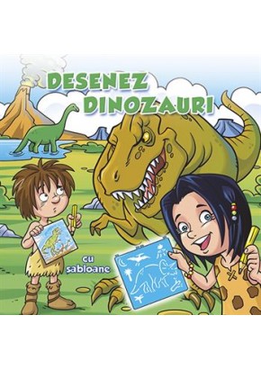 Desenez dinozauri cu sabloane