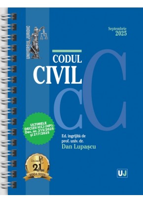 Codul civil Septembrie 2025 Editie spiralata, tiparita pe hartie alba