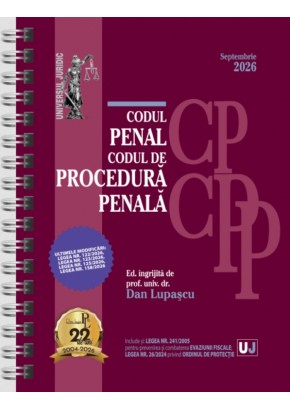 Codul penal si Codul de procedura penala Septembrie 2026 EDITIE SPIRALATA, tiparita pe hartie alba Codul penal si Codul de procedura penala Septembrie 2026 EDITIE SPIRALATA, tiparita pe hartie alba