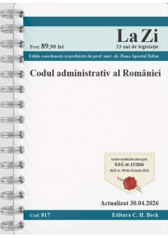 Codul administrativ al Romaniei Cod 817 Actualizat la 30.04.2026