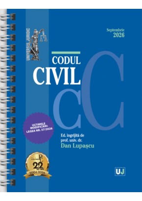 Codul civil Septembrie 2026. EDITIE SPIRALATA, tiparita pe hartie alba Codul civil Septembrie 2026. EDITIE SPIRALATA, tiparita pe hartie alba