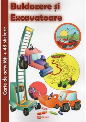 Buldozere si excavatoare carte de activitati  cu 48 stickere