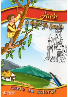 Jack si vrejul de fasole - carte de colorat A5 Jack si vrejul de fasole - carte de colorat A5